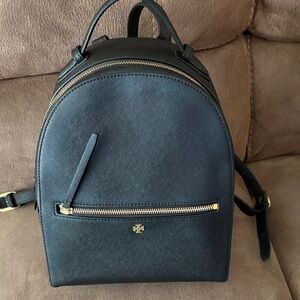 Tory Burch Black Leather Backpack